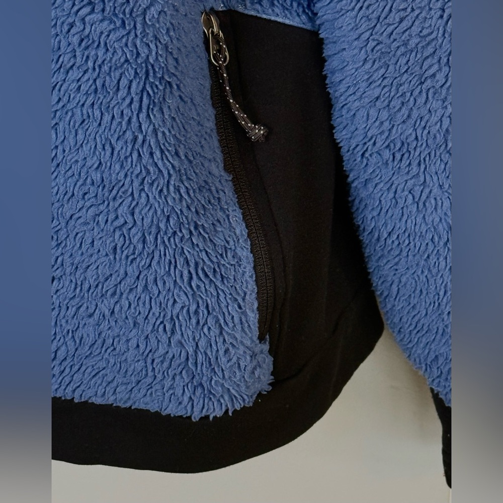 Vintage Mountain Hard Wear XL Jacket Polartec Womens Blue Black Fleece Full Zip - Picture 3 of 7